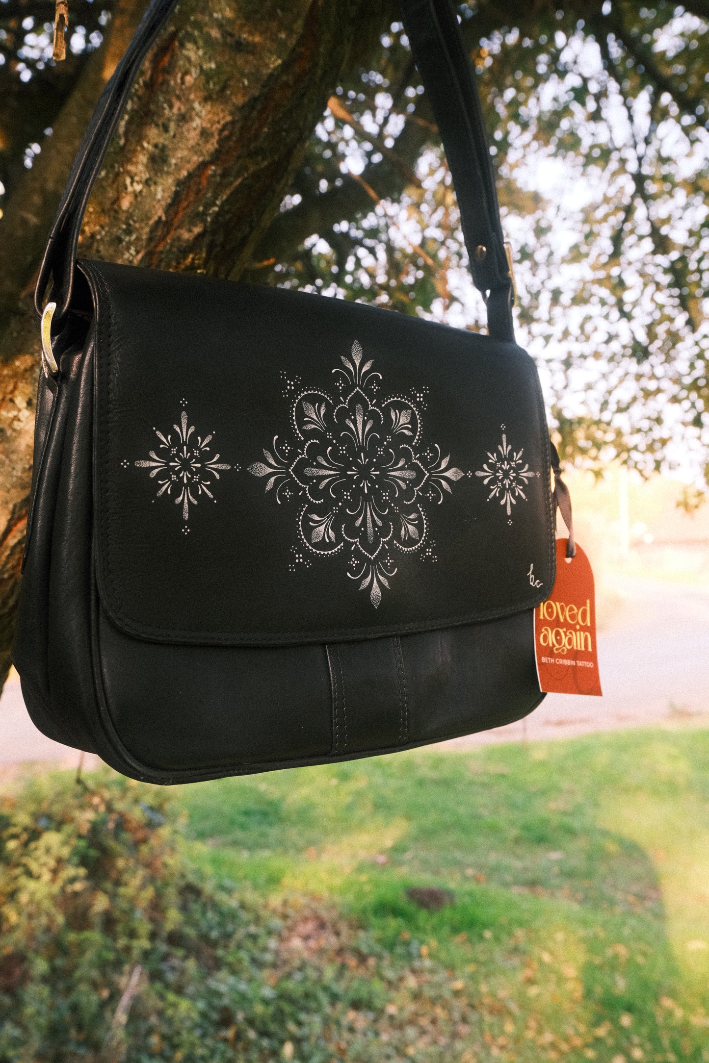 Ornamental/Mandala Large Bag *Genuine Leather*