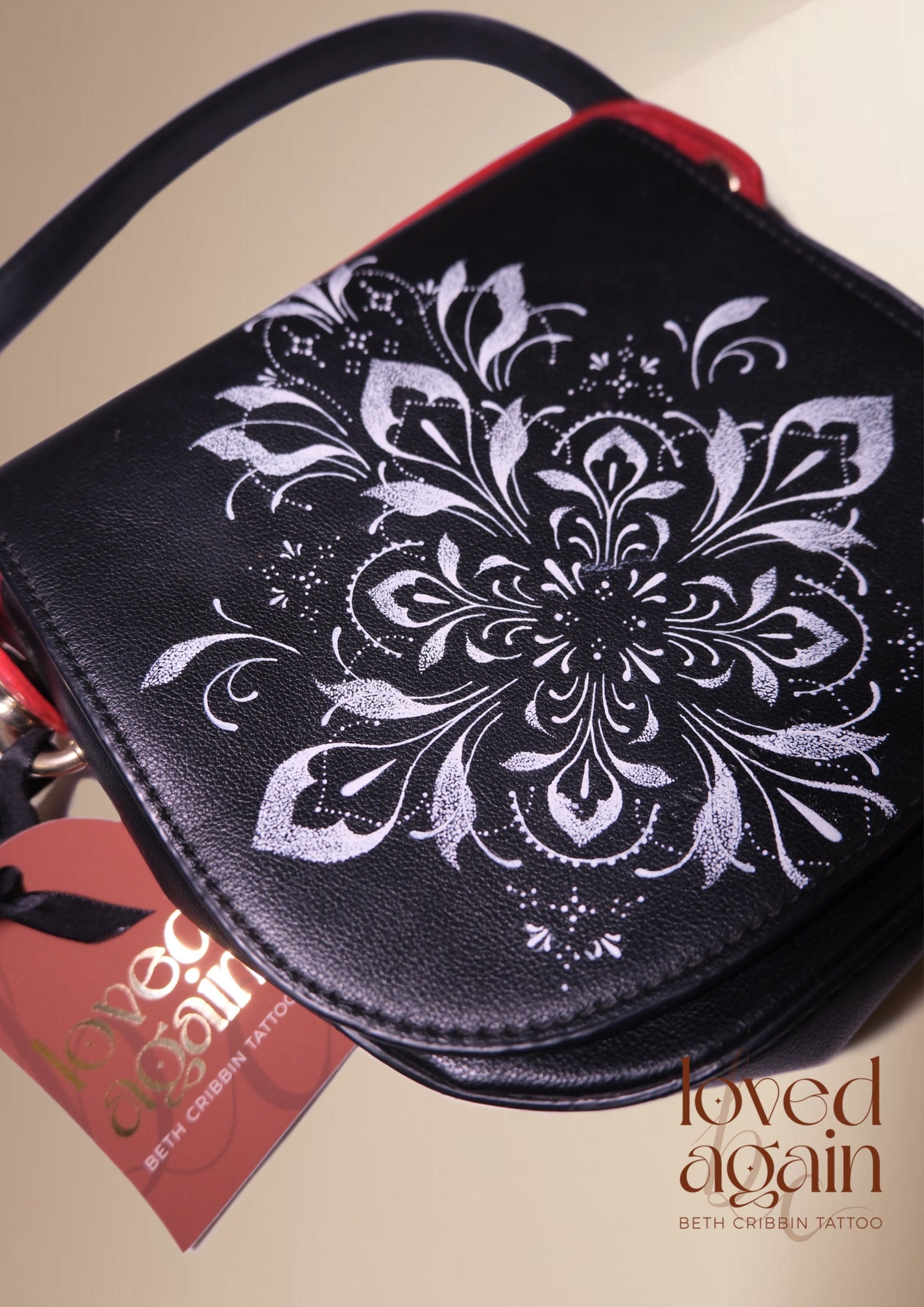 Black & Red Crossbody Mandala Bag