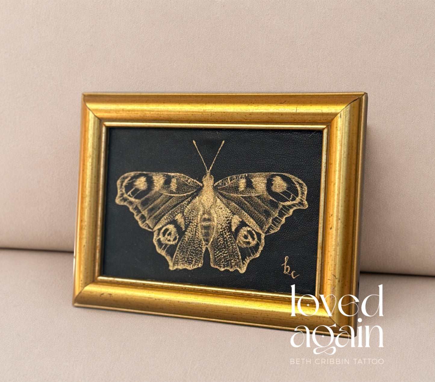 Framed Peacock Butterfly
