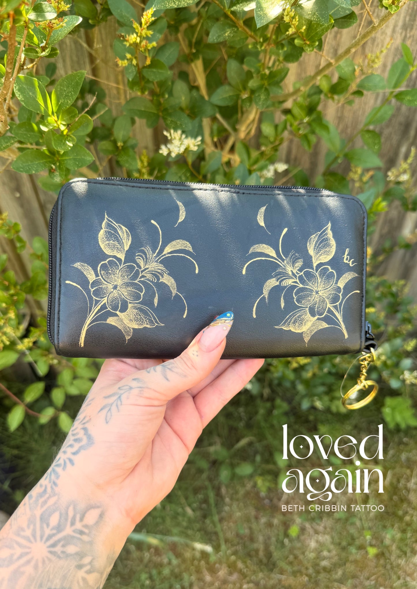 Purse with Symmetrical Floral design