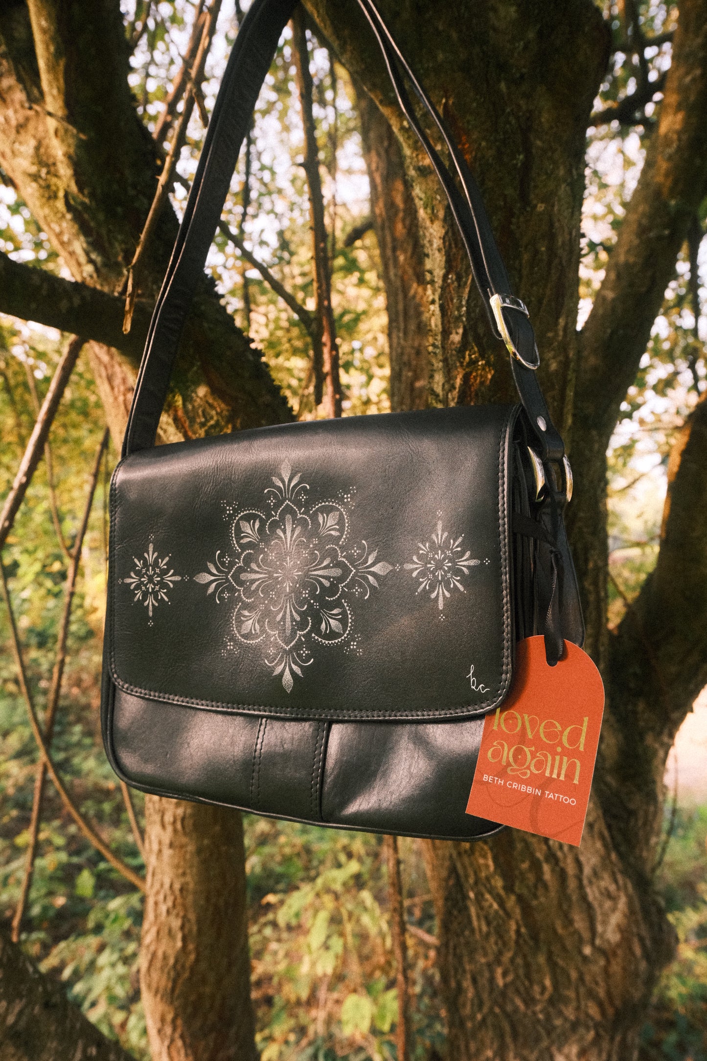 Ornamental/Mandala Large Bag *Genuine Leather*