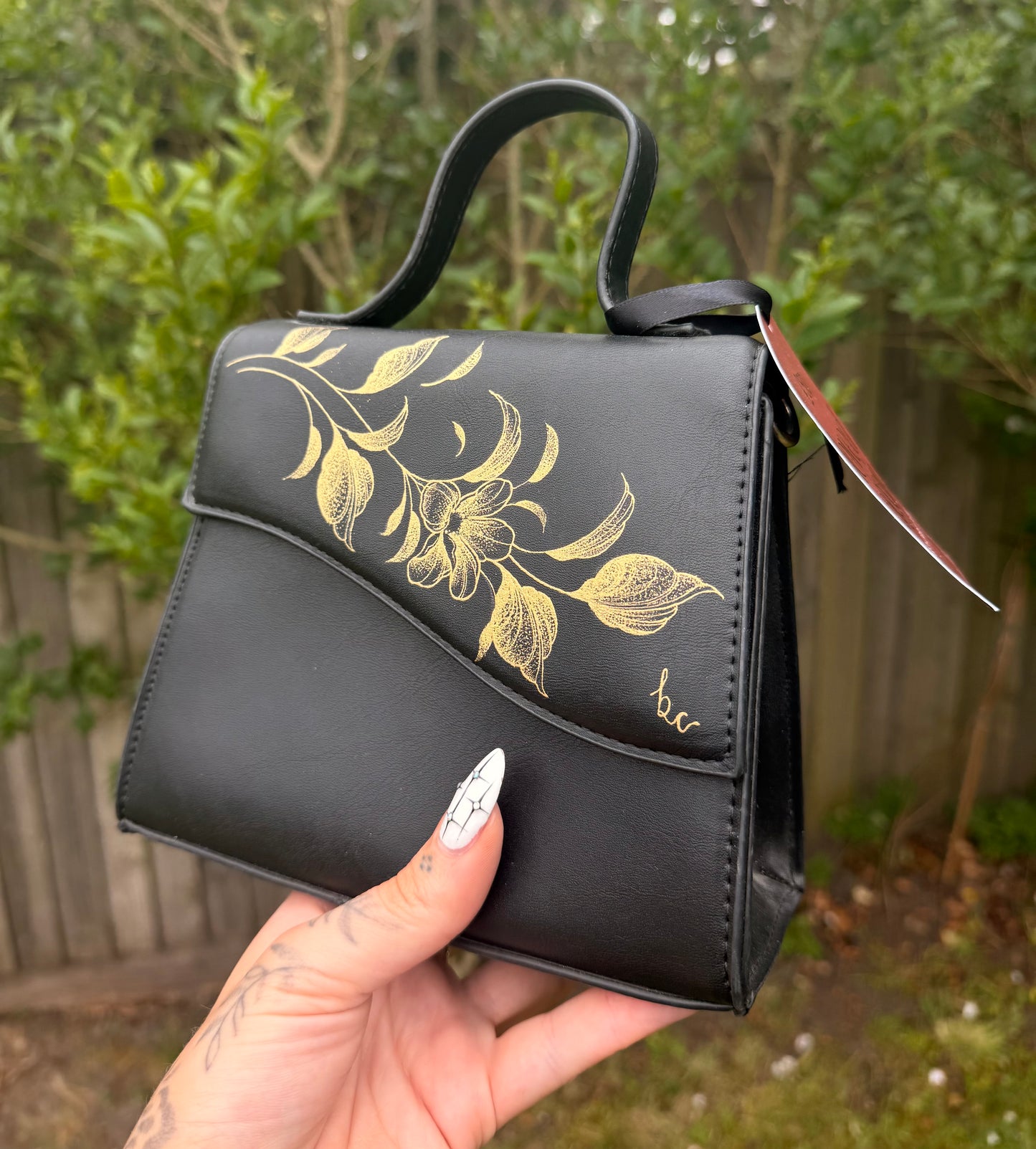 Black Floral Bag
