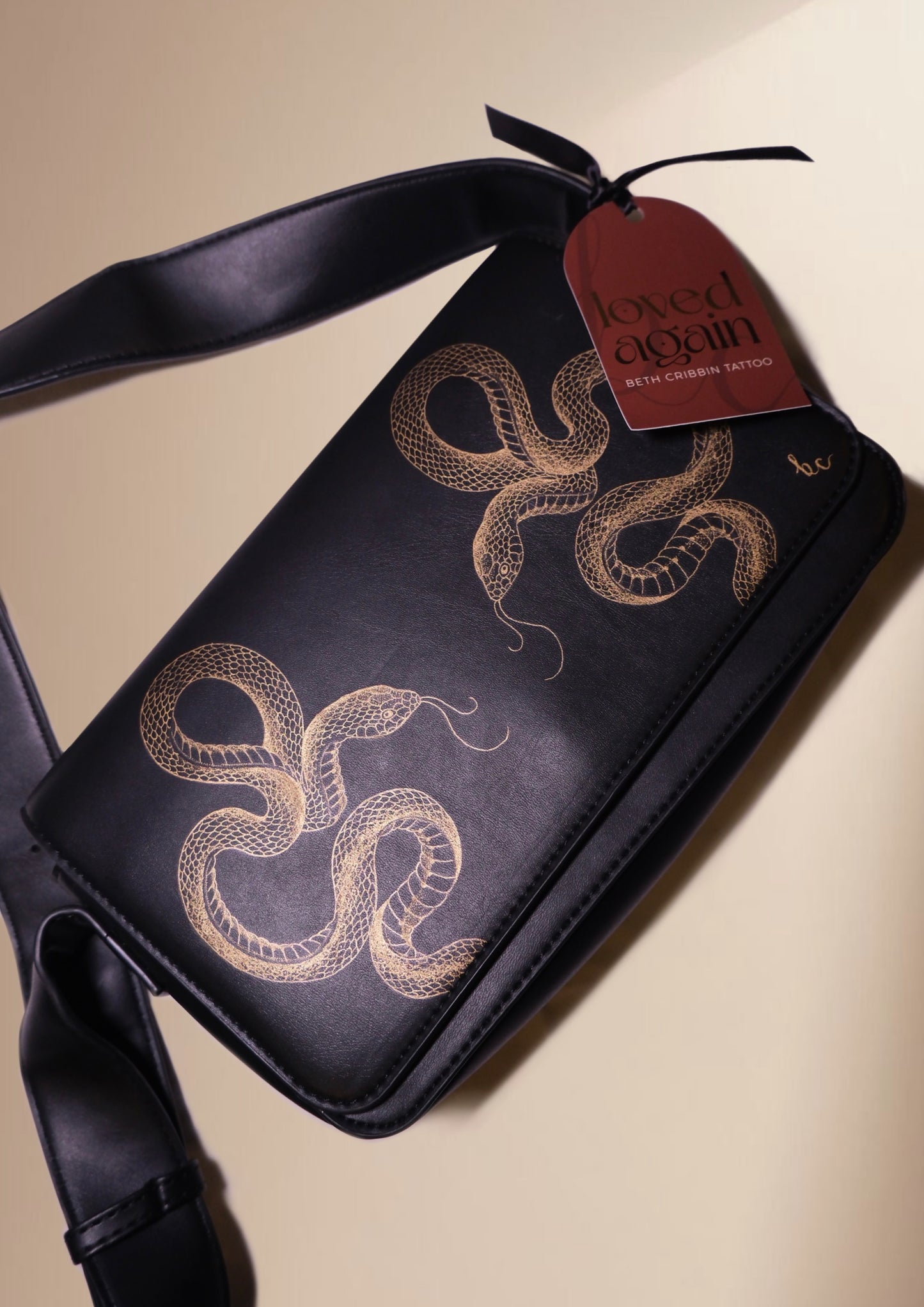 Black Crossbody Snakes Bag