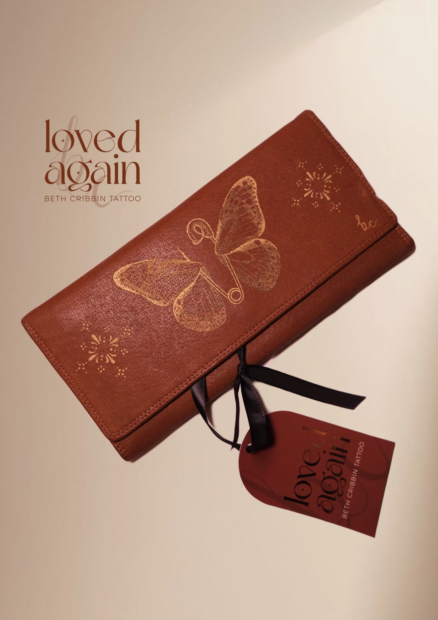 Brown Butterfly & Mandala Purse