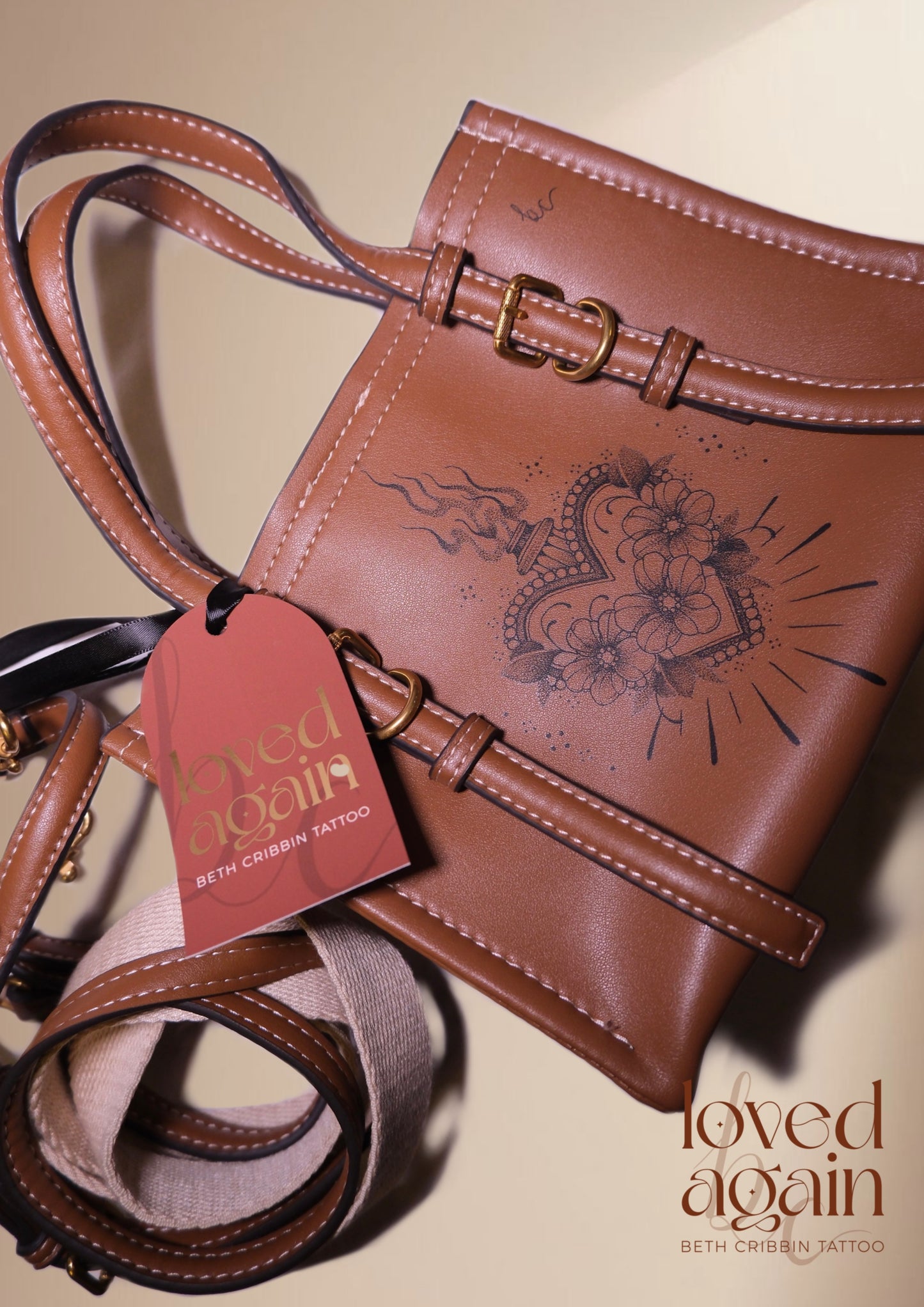 Brown Tote Style Crossbody Bag