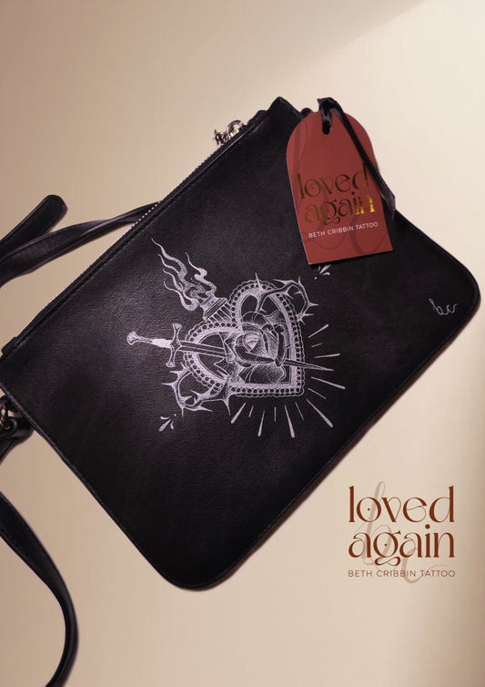 Black Crossbody Sacred Heart Bag