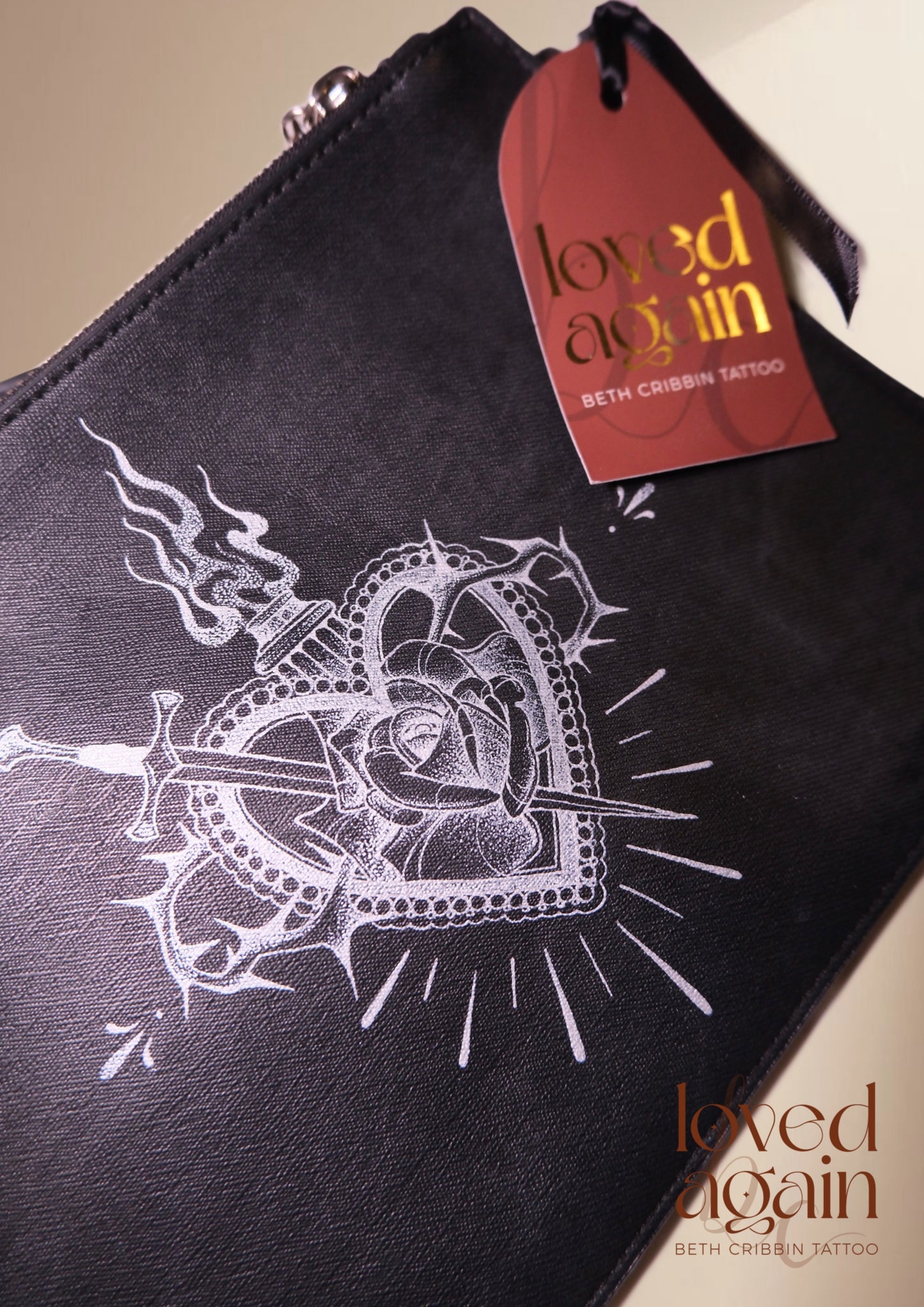 Black Crossbody Sacred Heart Bag