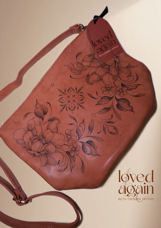 Brown Floral & Mandala Crossbody Bag