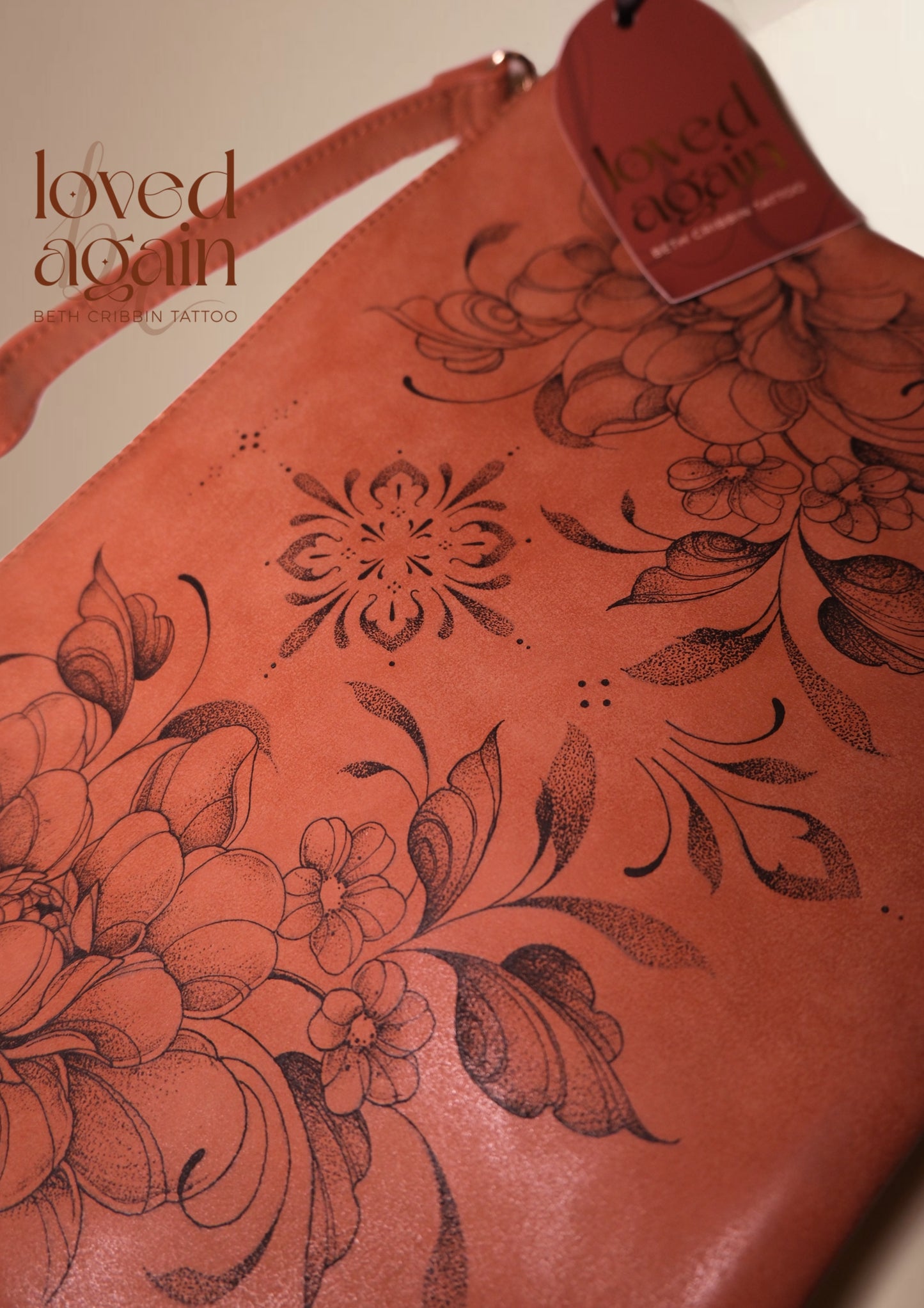 Brown Floral & Mandala Crossbody Bag