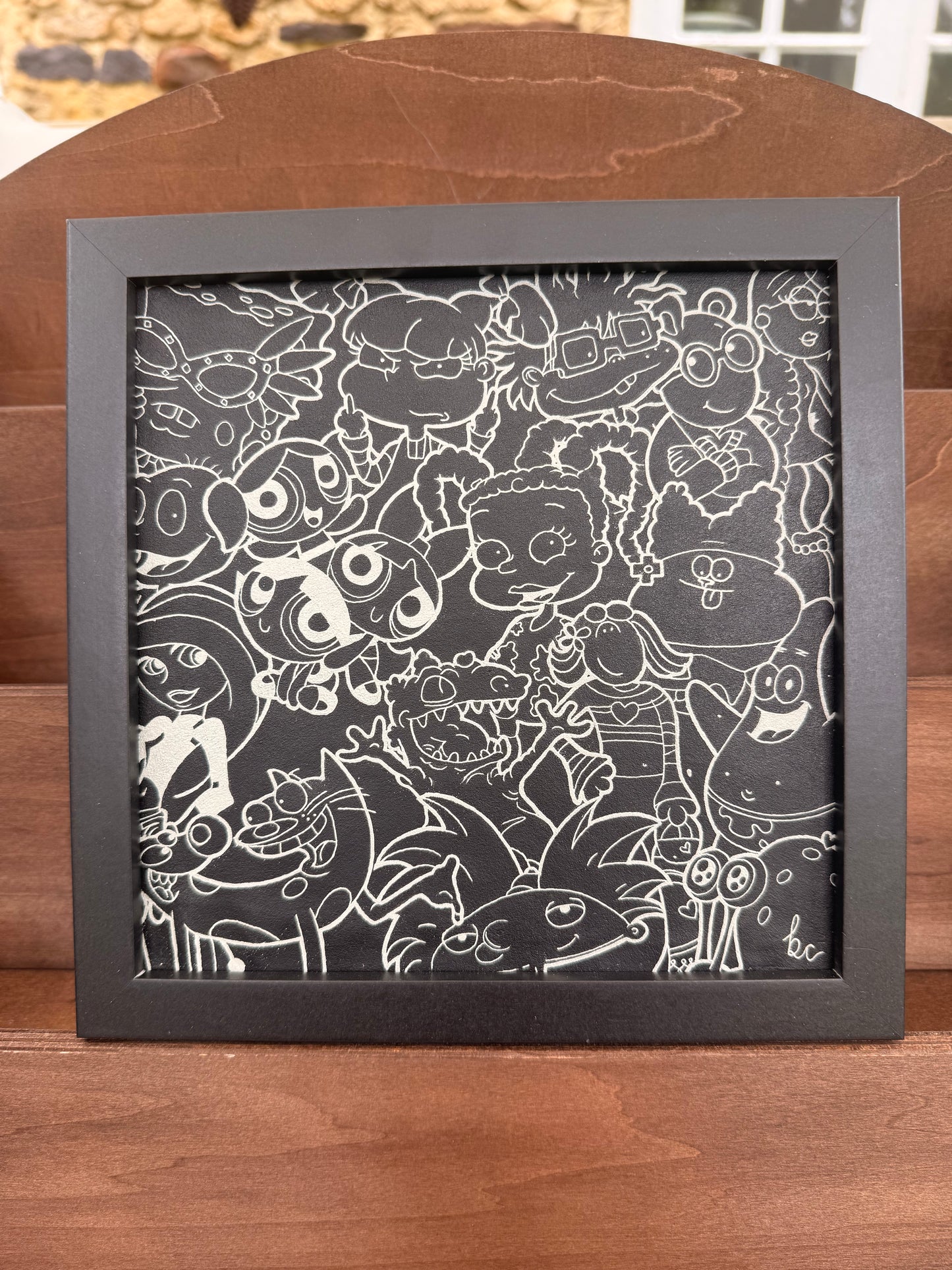 Framed Faux Leather 90’s/2000’s cartoons
