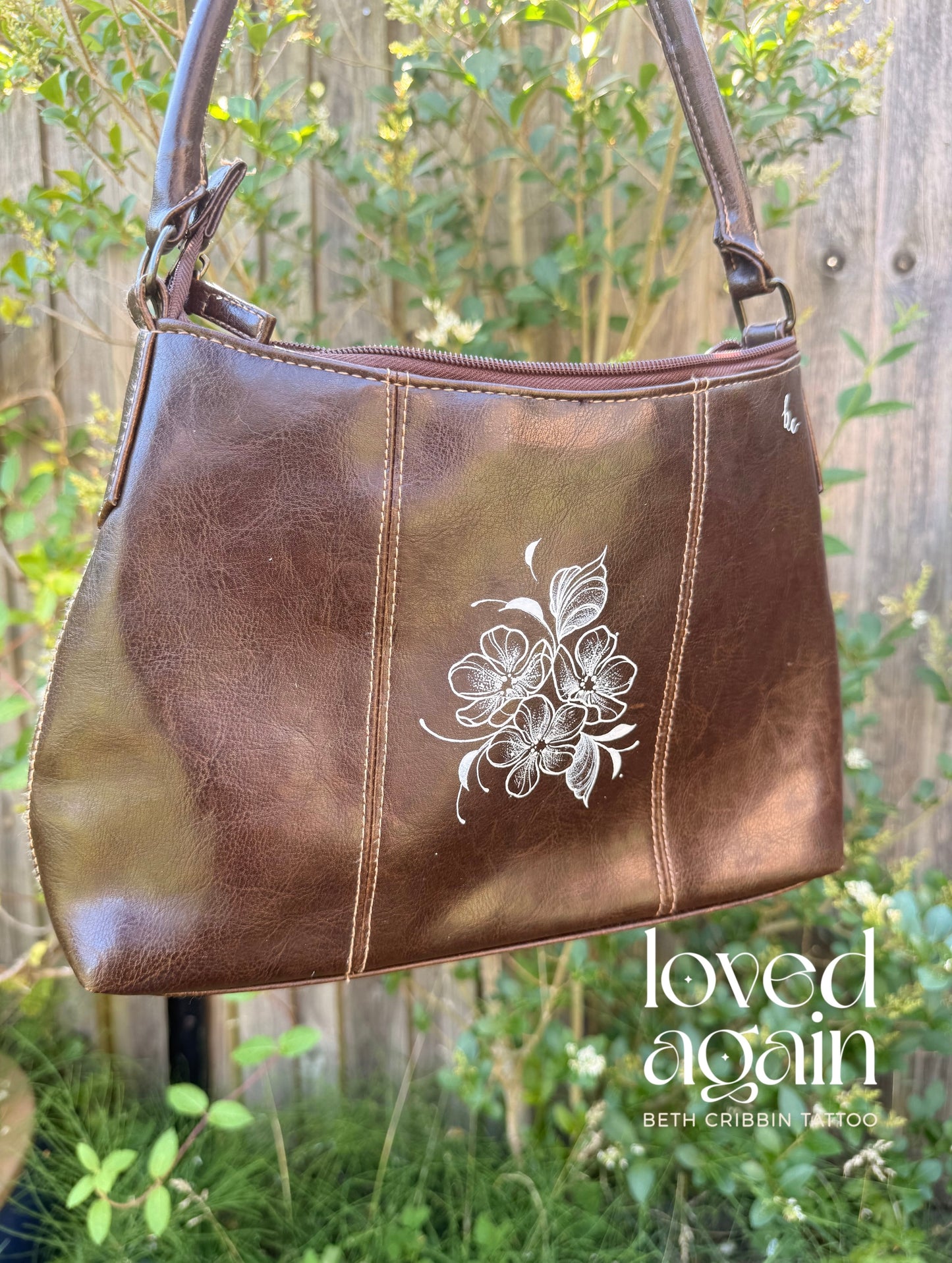 Brown bag with Cherry Blossom design