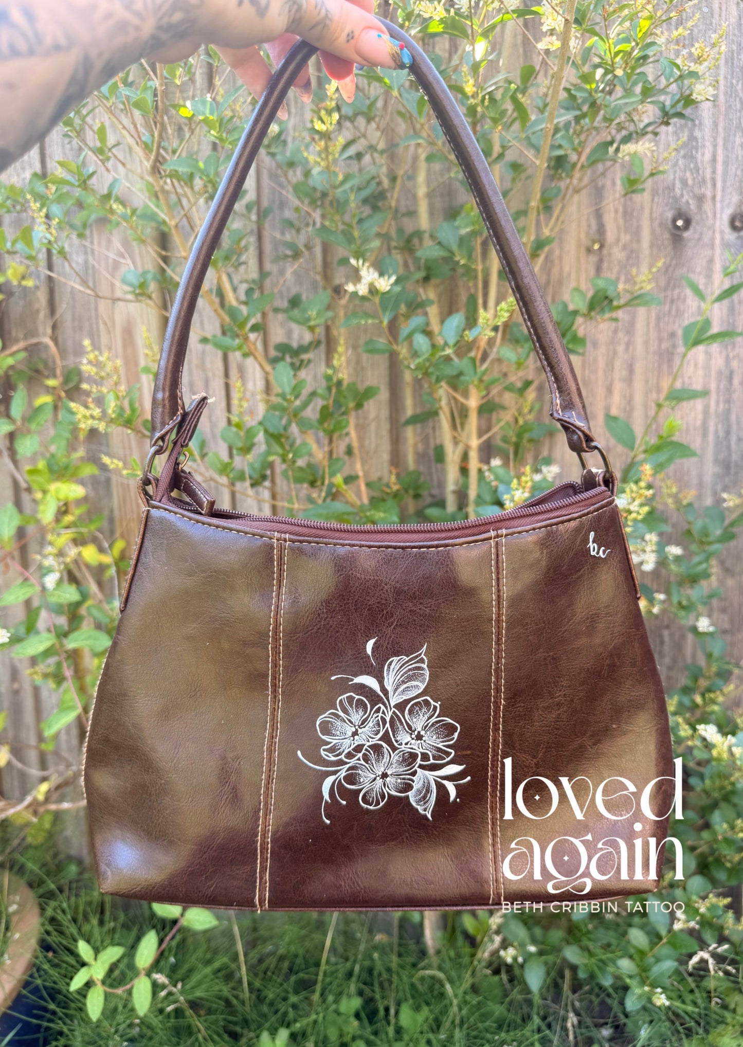 Brown bag with Cherry Blossom design