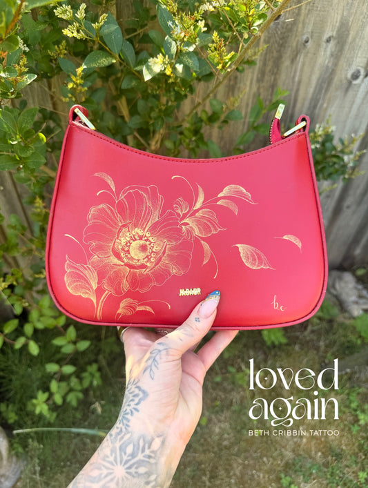 Red bag with Anemone design