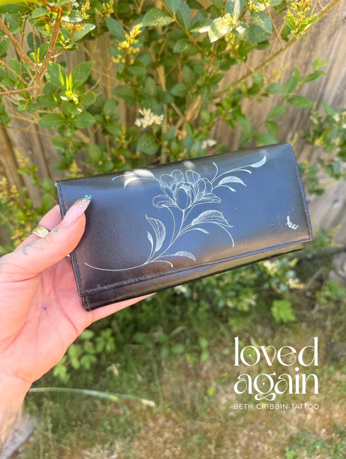 Purse with Single Stem Floral design