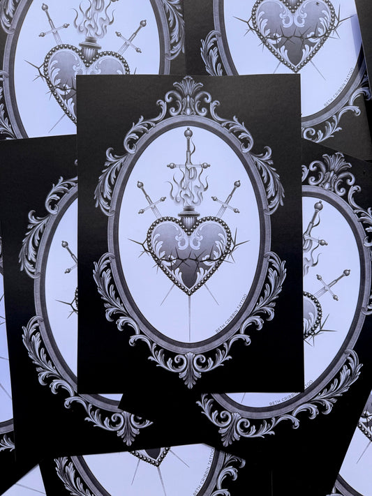 Framed Sacred Heart A4 Art Print