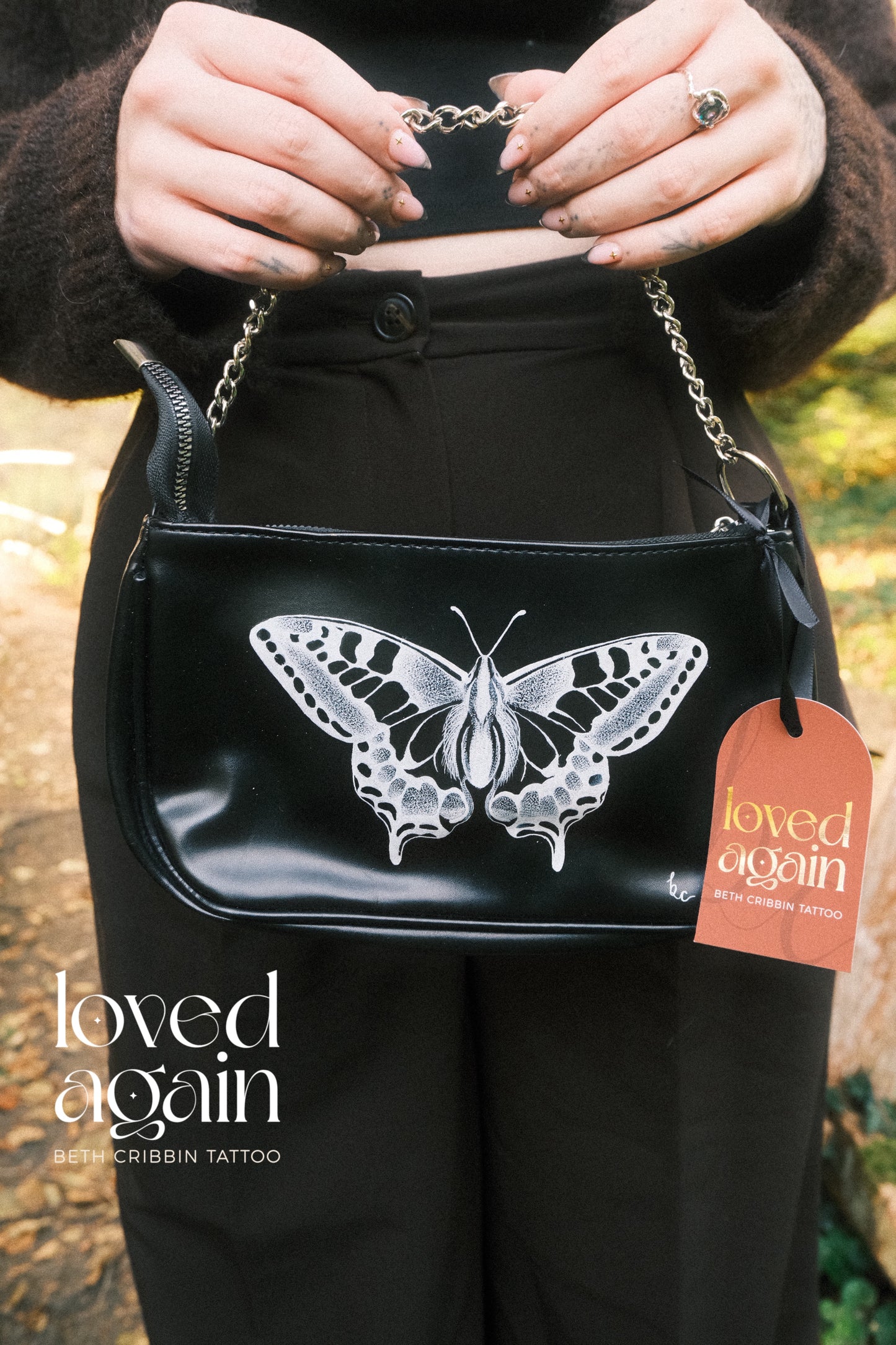 Butterfly Bag with Silver Chain