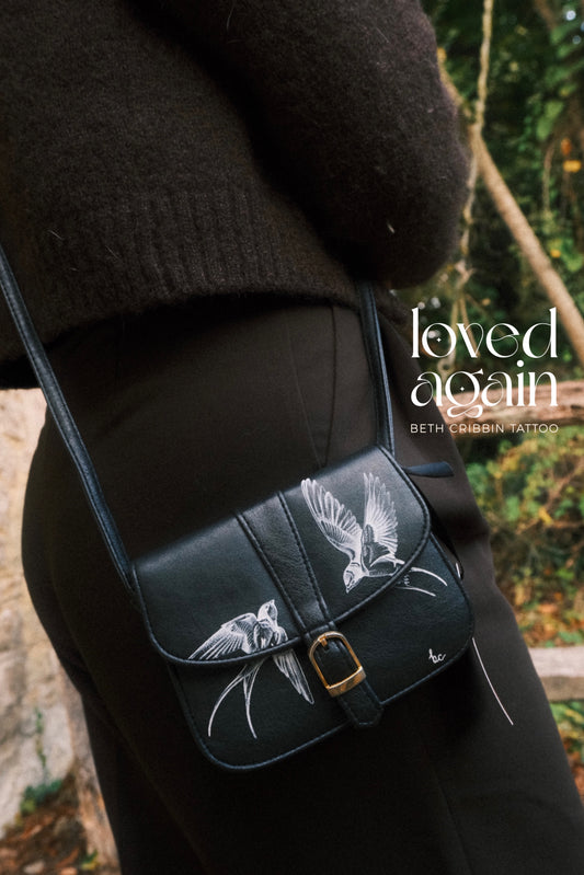 Swallows Black Crossbody Bag