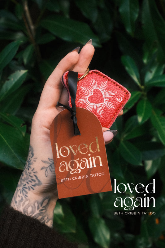 Pink Heart Keyring *Genuine Leather*